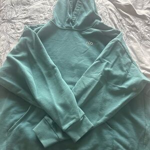 ALO Yoga Teal Green Fleece Hoodie